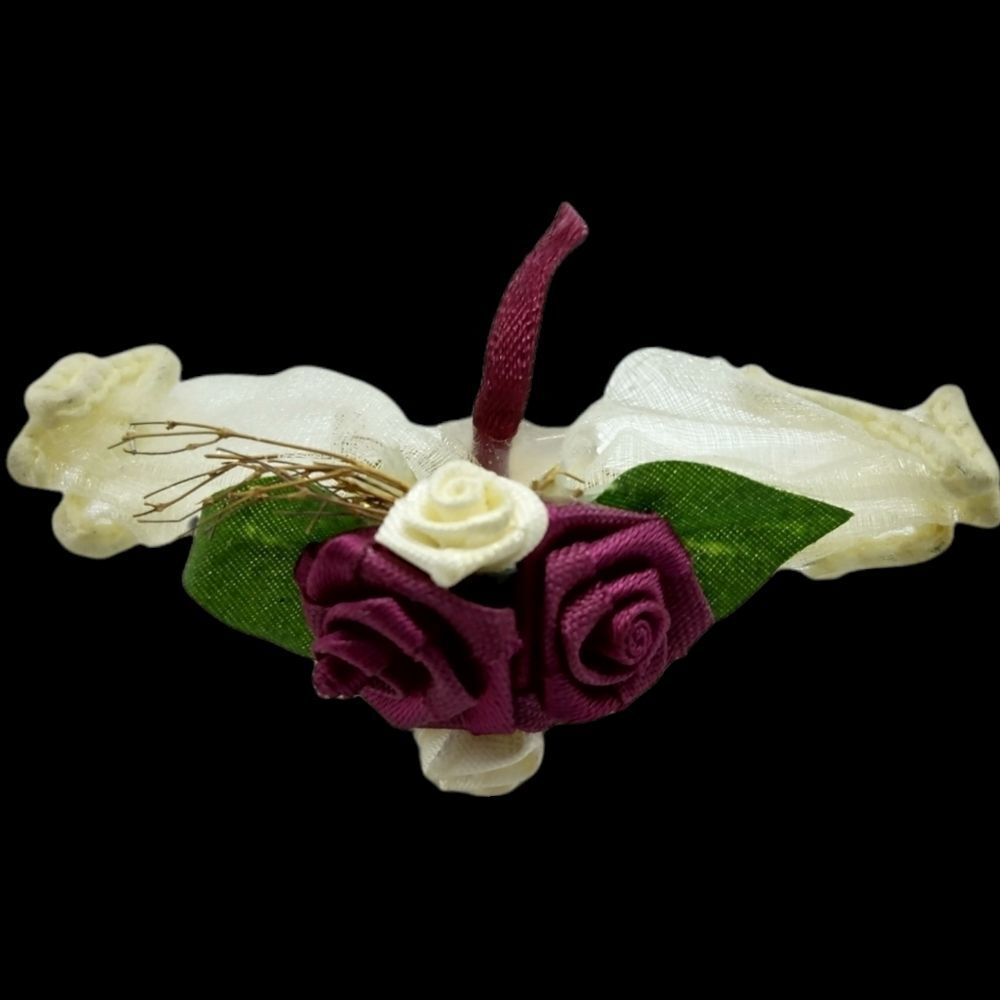 Handmade chiffon ribbon rose‎ brooch elegant